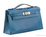 Kelly Pochette Bleu Izmir Crocodile