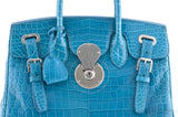Ricky Blue Green Alligator Bag