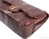 Chanel Classic Jumbo Burgundy Python Flap Bag