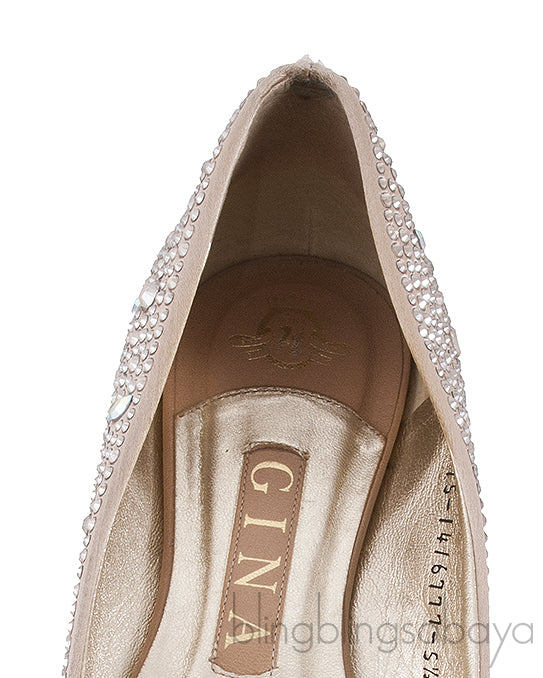 Nude Allegra Crystal Ballet Flat