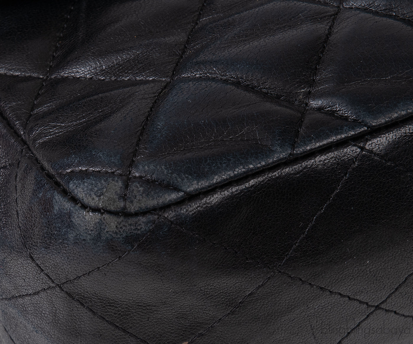 Black Quilted Vintage Jumbo Flap Bag GHW