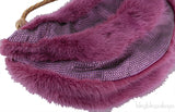 Purple Fur Crystal Handbag