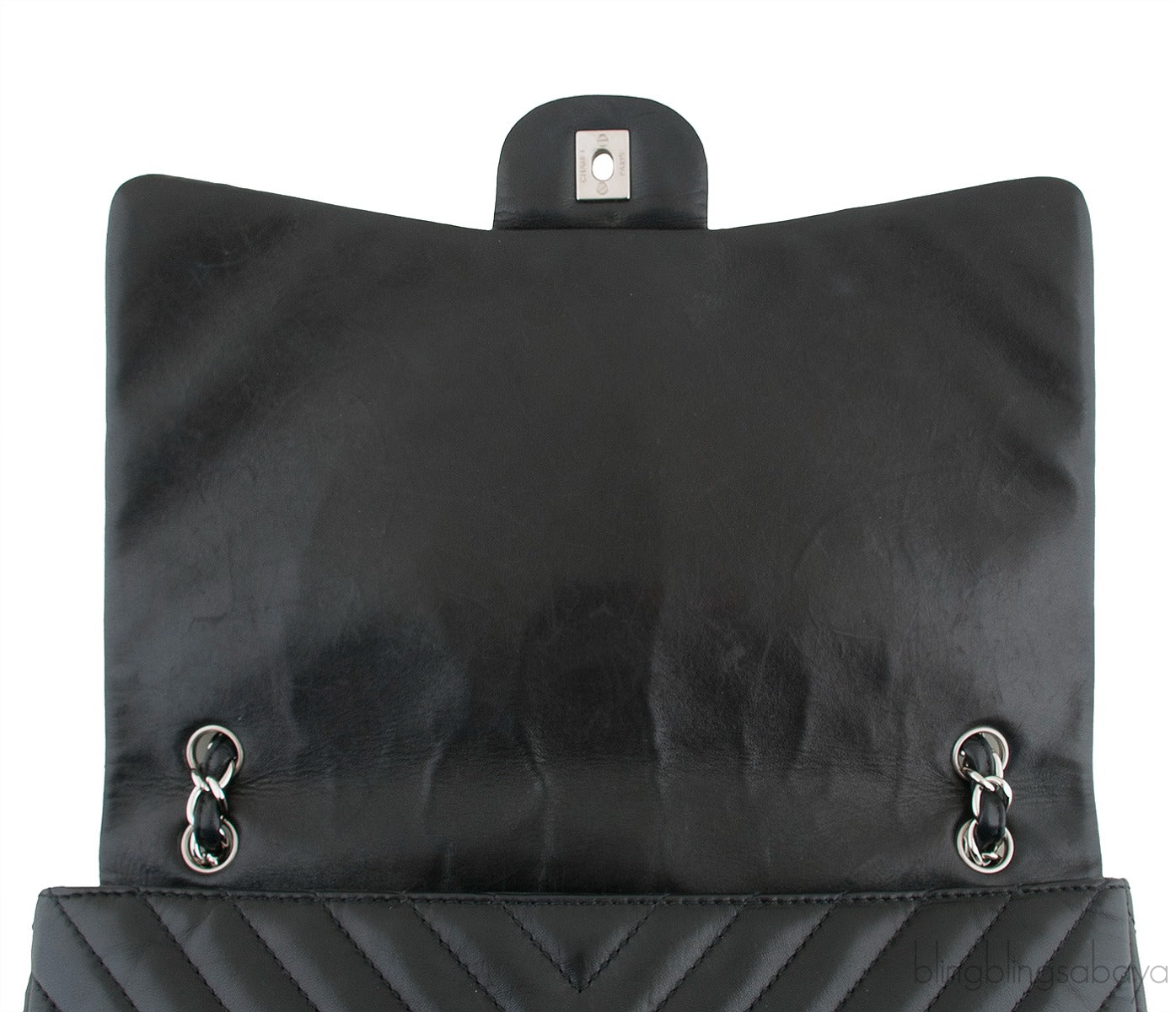 Black Chevron Maxi Flap Bag
