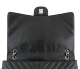 Black Chevron Maxi Flap Bag