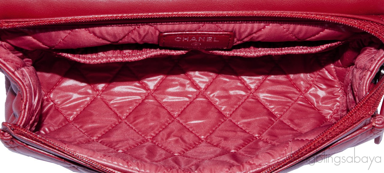 Red Quilted Cosmetic Pouch