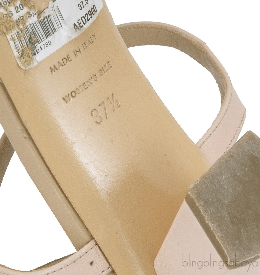 Boucle Nude Leather Sandals*