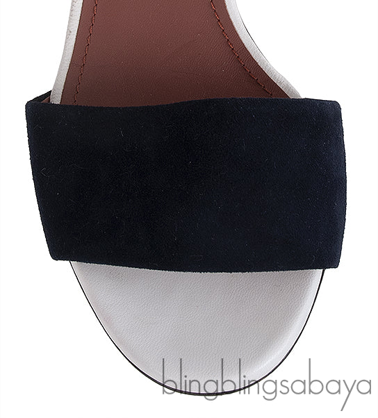 Loro Piana Bi-color Suede Peep Toe Slingback Sandals