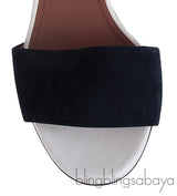 Loro Piana Bi-color Suede Peep Toe Slingback Sandals