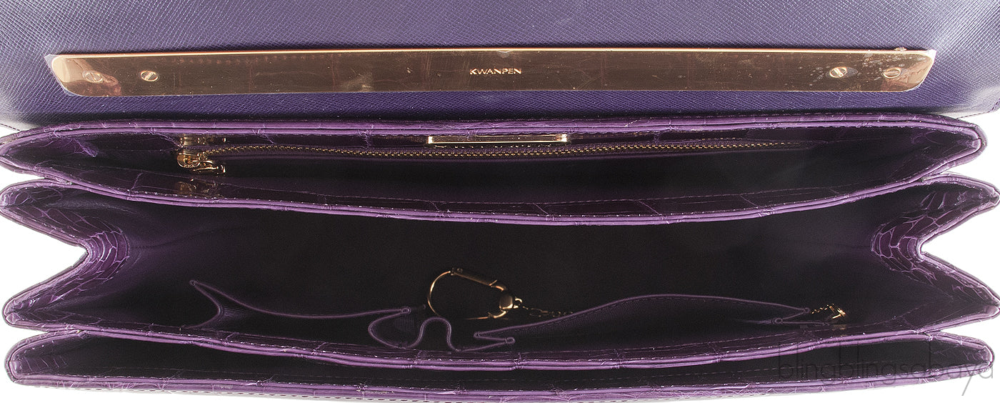 Signature Amethyst Crocodile Bag