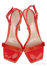Orange Crystal Slingback Sandals