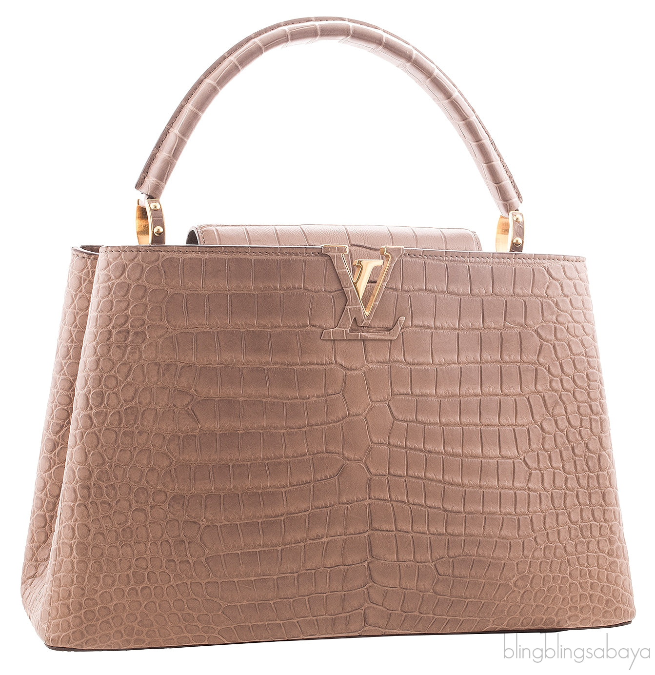 Taupe Capucines Crocodile MM