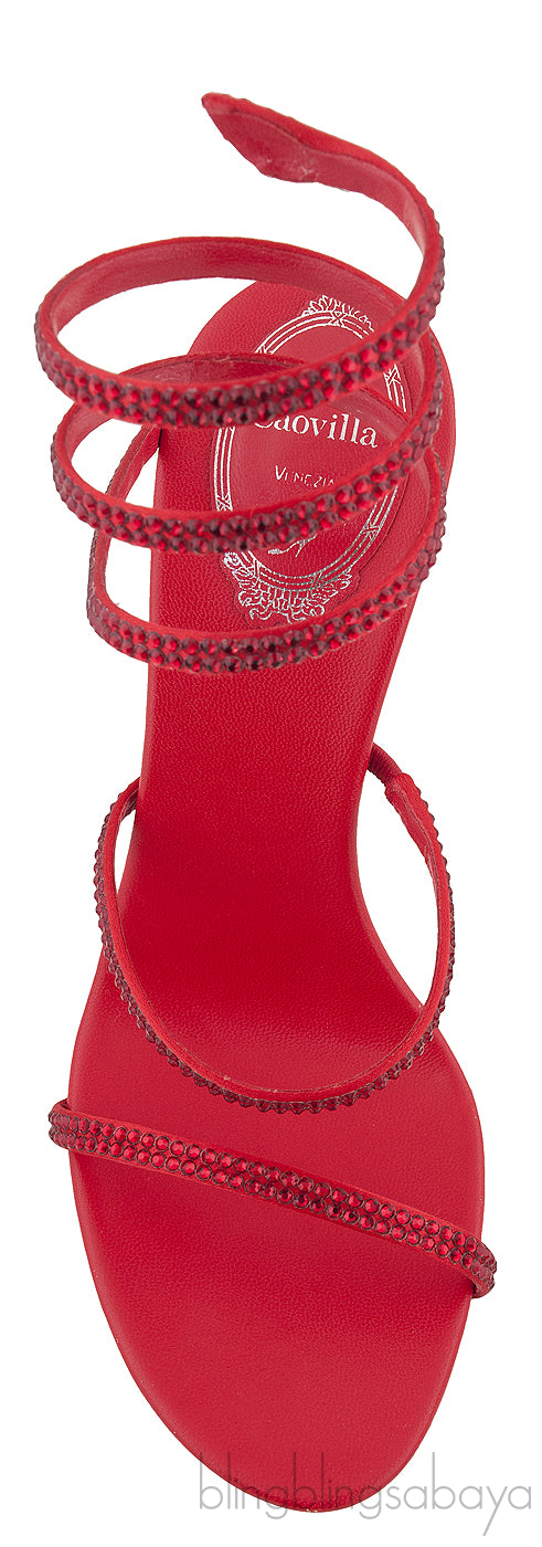 Red Swarovski Twirl Sandals