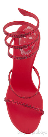Red Swarovski Twirl Sandals
