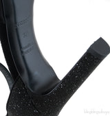 Premiere Glitter Black Slingback Heels