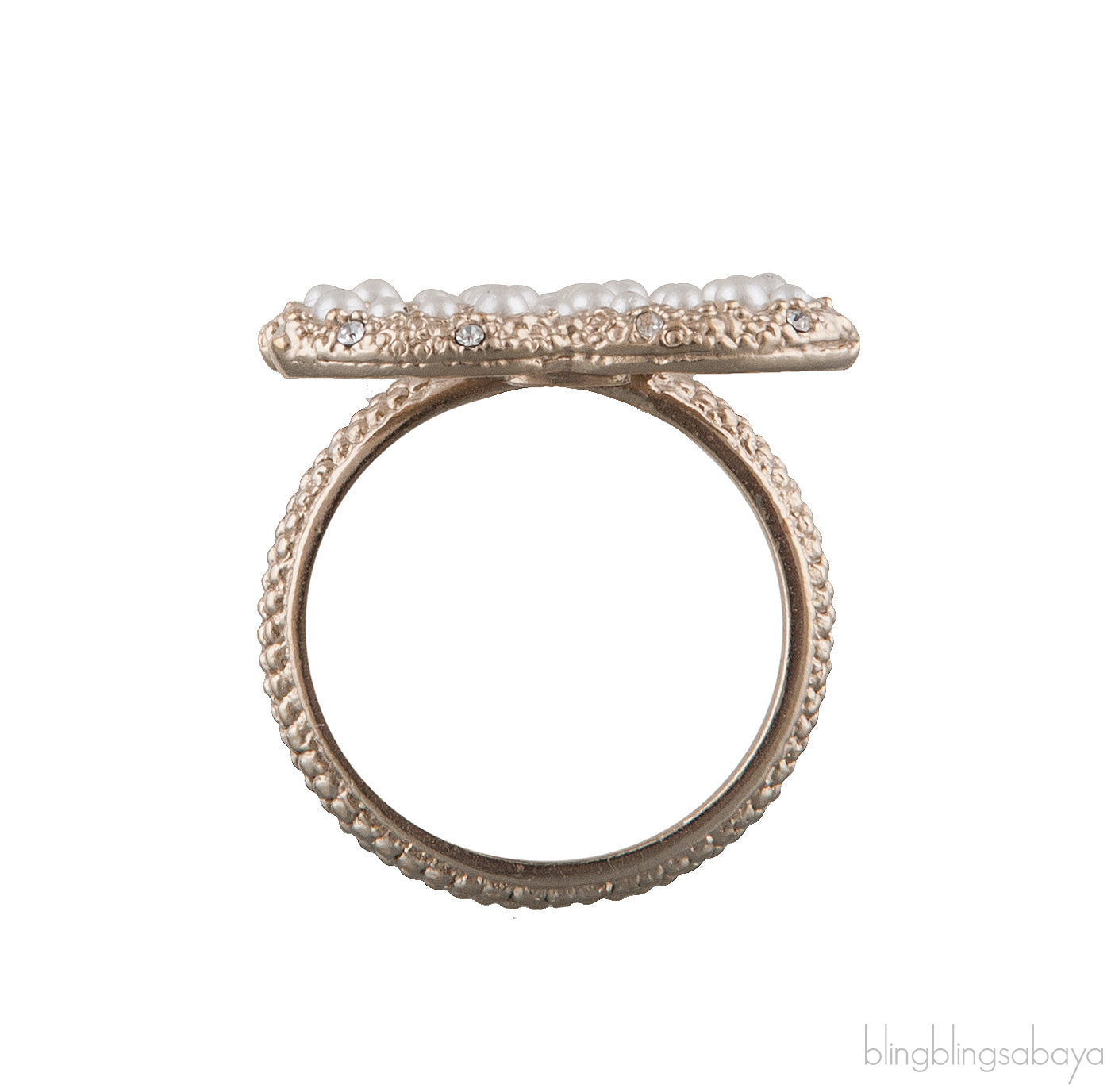 Pearl CC Logo Ring