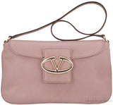 Dusty Pink V Logo Shoulder Bag