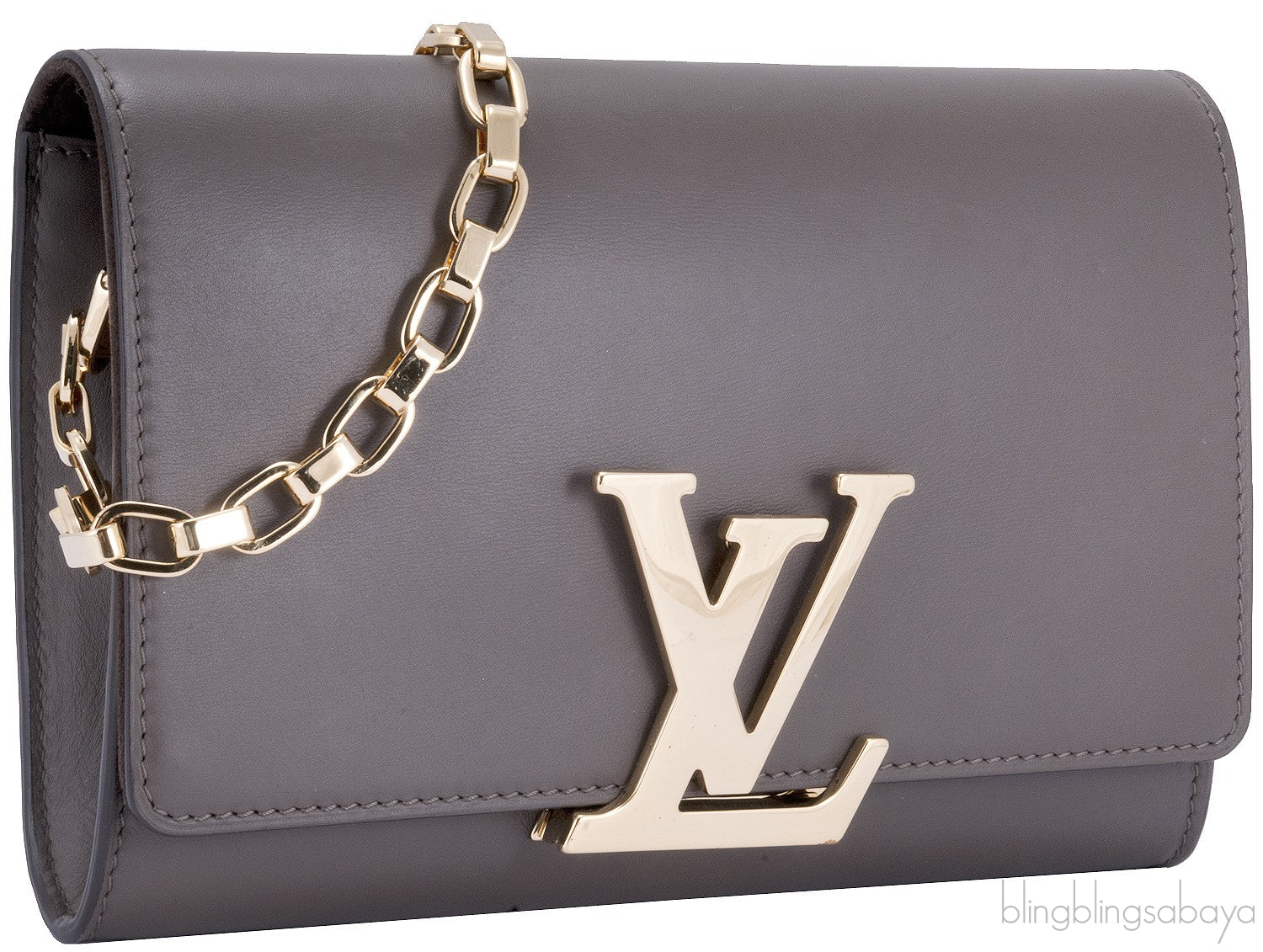 Taupe Chain Louise Clutch Bag