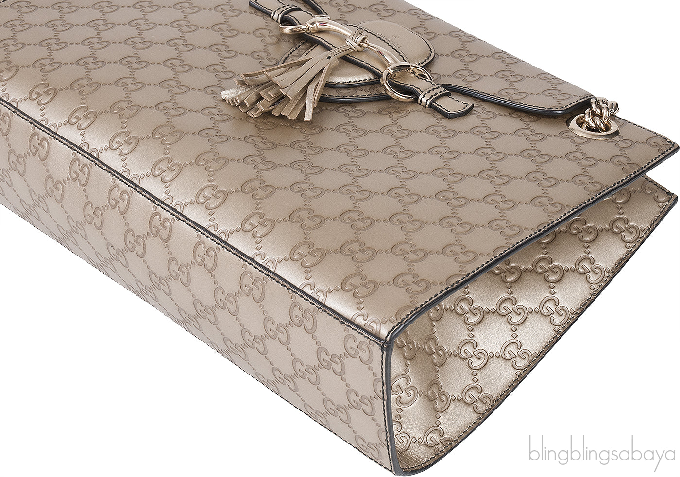 Emily Light Gold Guccissima Shoulder Bag