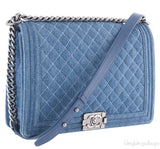 Quilted Le Boy Denim Jumbo Flap Bag