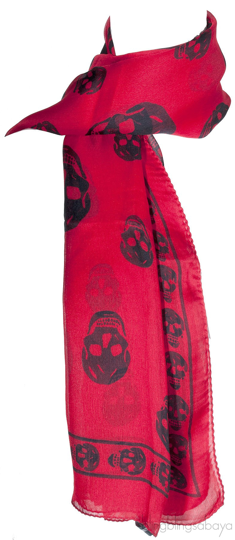 Silk Chiffon Skull Scarf