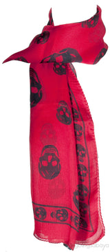 Silk Chiffon Skull Scarf