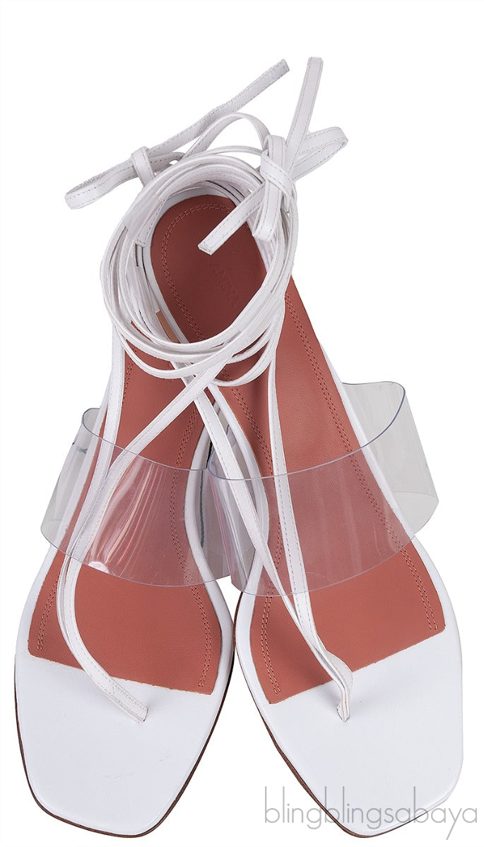 Zula White PVC Leather Sandals