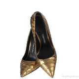 Tom Ford Python Gold Pointed Heels
