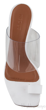 White PVC One Finger Slide Mule