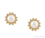 Pearl Floral Clip Earrings