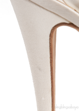 Gina Pearl White Satin Bow Slingback Heels