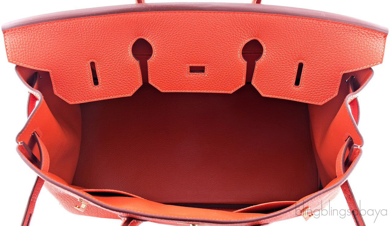 Birkin 35 Orange Taurillon Clem.