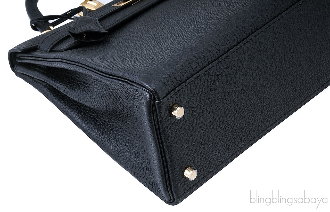 Kelly 35 Black Togo Retourne