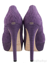 Purple Python Peep Toe Pump