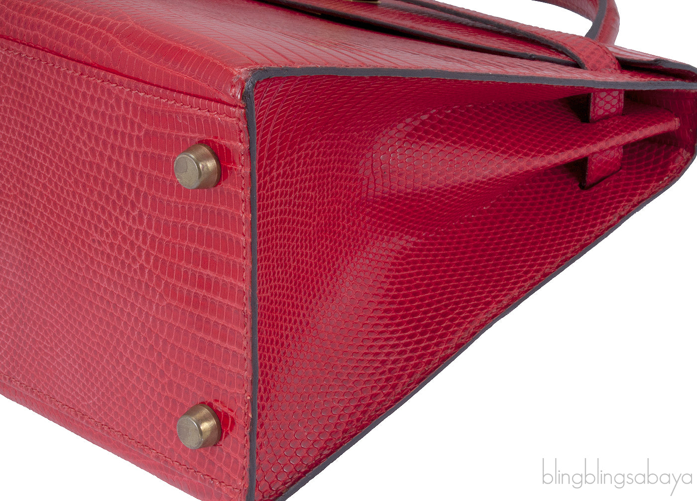 Kelly 32 Vintage Red Lizard Sellier