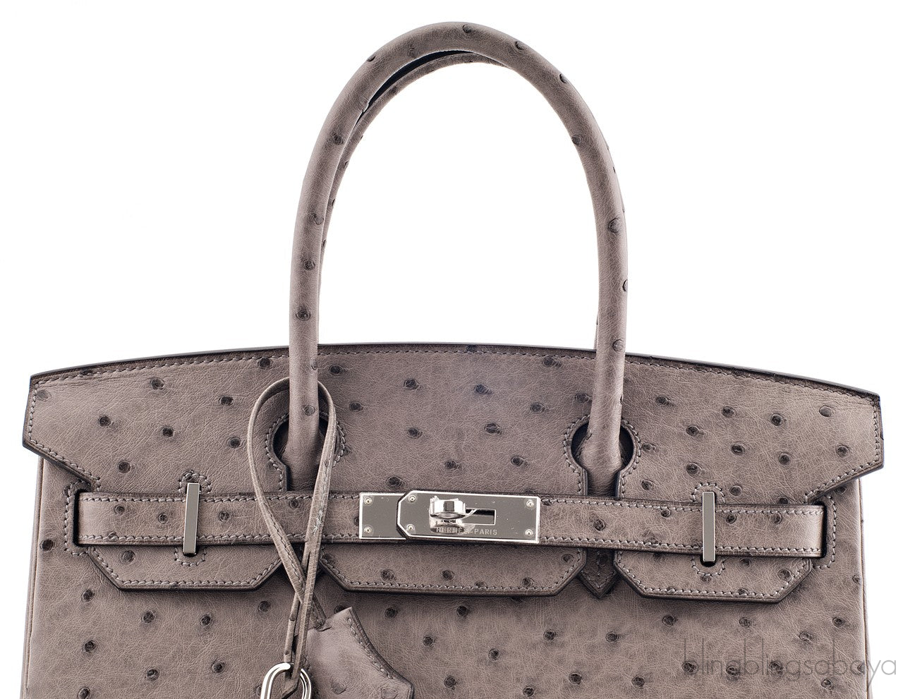 Birkin 30 Grey Tourterelle Ostrich