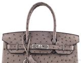 Birkin 30 Grey Tourterelle Ostrich