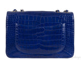 Classic Blue Iris Crocodile Jumbo Flap Bag