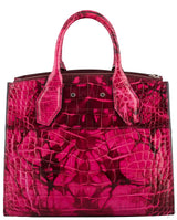 City Steamer Pink Crocodile Bag PM