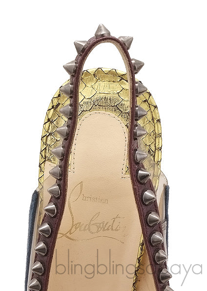 Multicolor Cloo Spike Slingback Heels
