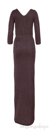 Wolford Burgundy Metallic Bodysuit & Maxi Skirt