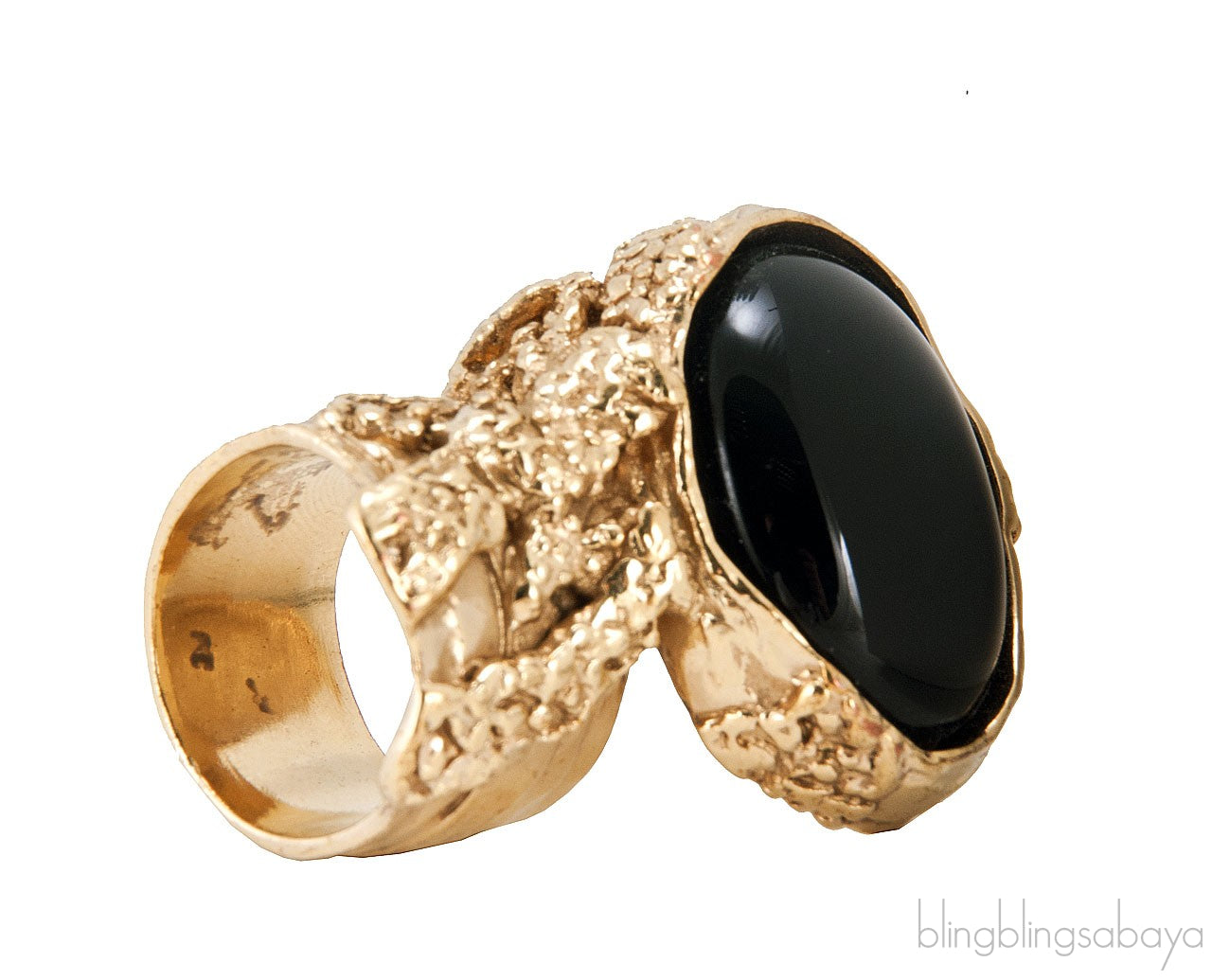 Arty Oval Ring in Black