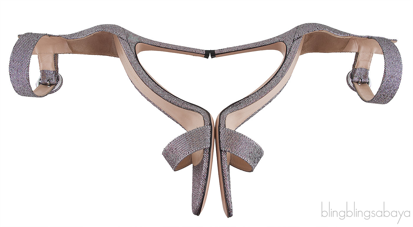 Gianvito Rossi Portifino Textured Lame Slingback