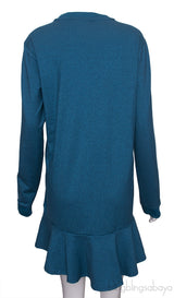 Metallic Blue LS Dress
