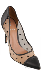 Polka dot Mesh Pointed Toe Heels