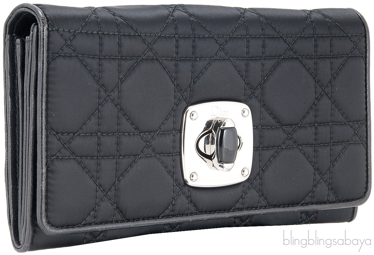 Charming Lock Black Satin Wallet