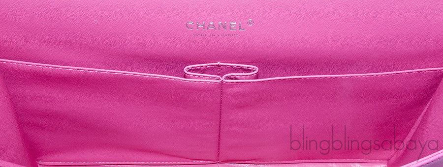 Fuchsia Quilted Maxi Flap Bag