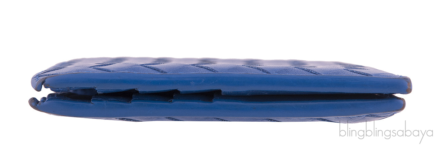 Bottega Veneta Blue Intrecciato Bi-fold Wallet