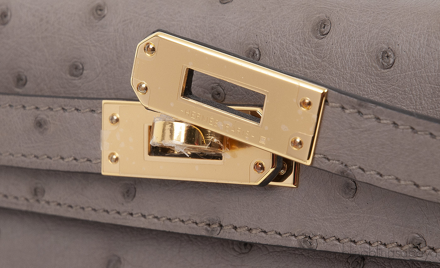 HSS Kelly 20 Ostrich Gris Tourterelle Toffe GHW
