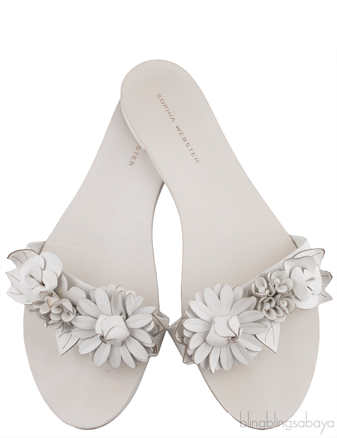 Lilico Appliquéd White Leather Sandals