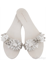 Lilico Appliquéd White Leather Sandals